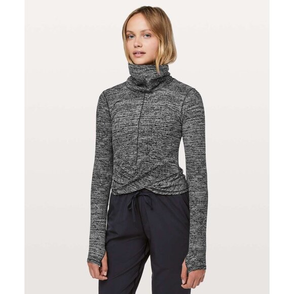 Lululemon Melodic Movement Long Sleeve Twillines White Black 8 - Picture 1 of 7